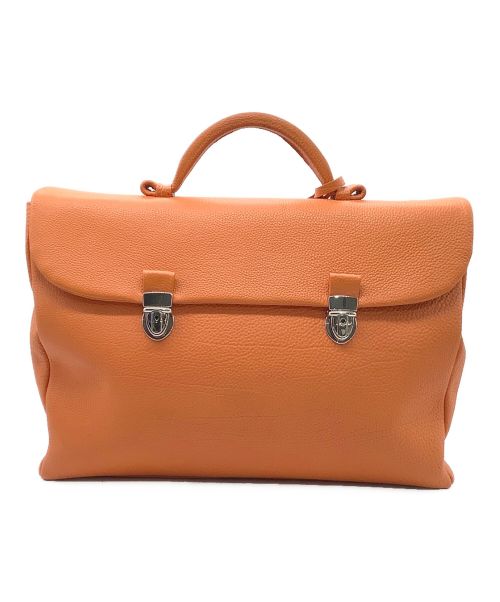 大峡製鞄（オオバセイホウ）大峡製鞄 (オオバセイホウ) レザーブリーフケース オレンジの古着・服飾アイテム