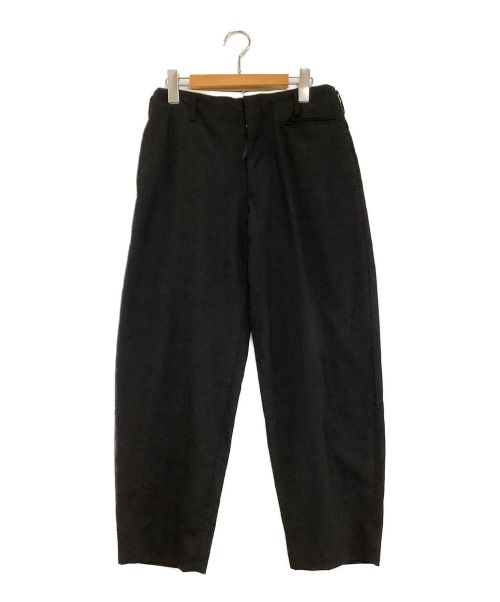 UNFIL（アンフィル）UNFIL (アンフィル) Wool-Tropical Wide Tapered Trouser ブラック サイズ:３の古着・服飾アイテム