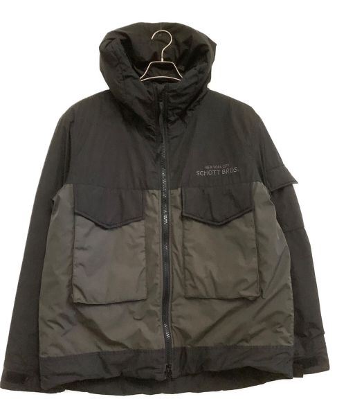 Schott（ショット）Schott (ショット) 中綿ジャケット ブラック×グレー サイズ:XLの古着・服飾アイテム