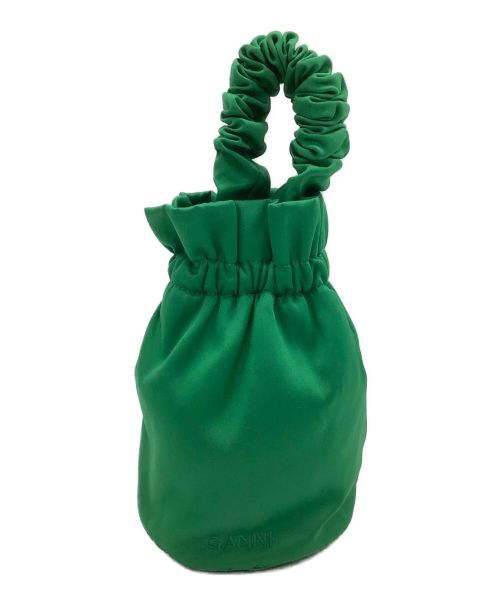 GANNI（ガニー）GANNI (ガニー) Occasion Ruched Top Handle Bag グリーンの古着・服飾アイテム