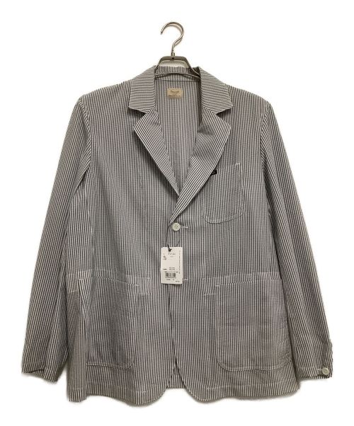 YANUK（ヤヌーク）YANUK (ヤヌーク) テーラードジャケット ホワイト×グレー サイズ:L 未使用品の古着・服飾アイテム