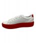 adidas (アディダス) スニーカー ホワイト×レッド サイズ:24cm：4800円