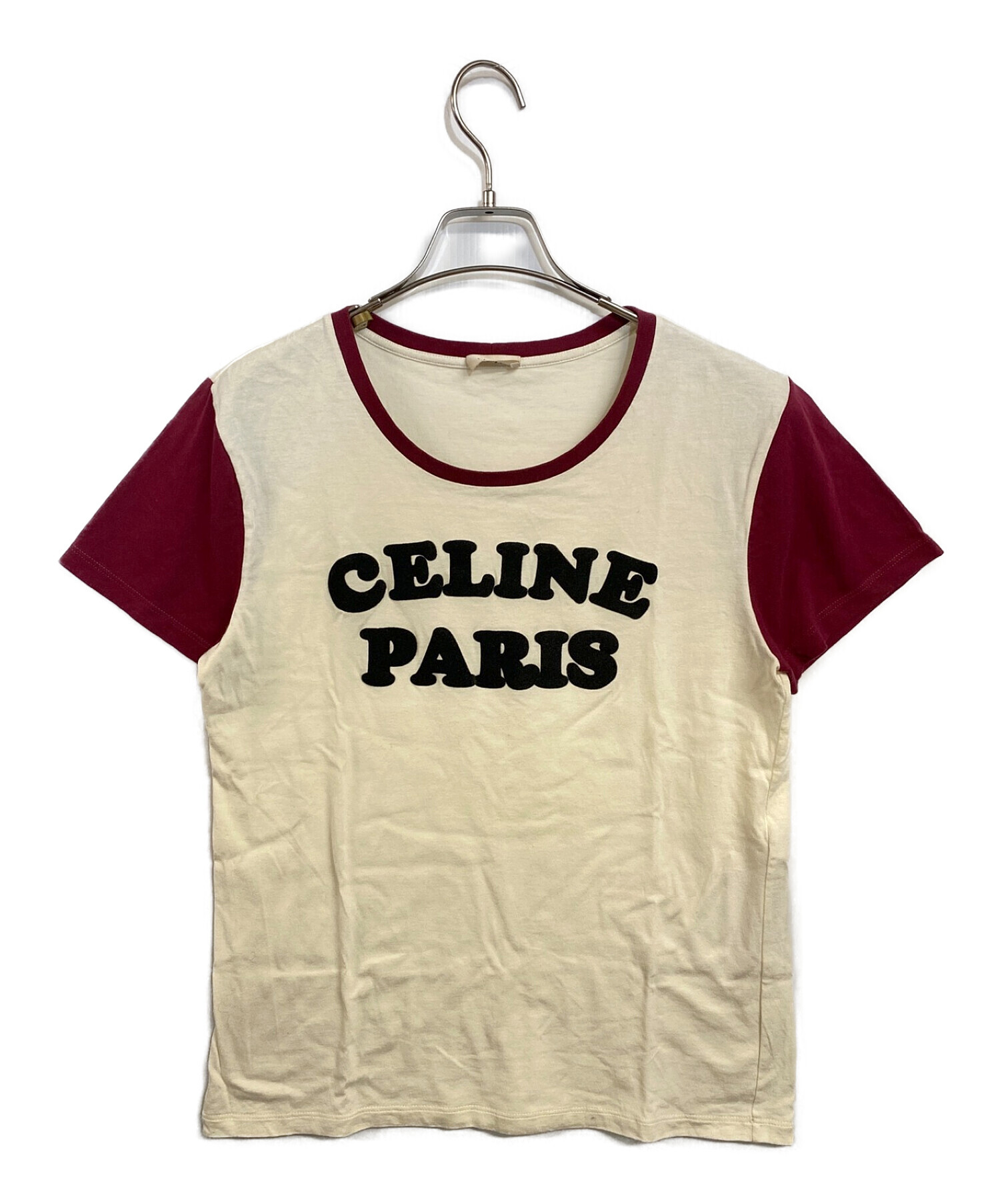 CELINE (セリーヌ) フロッキープリントTシャツ アイボリー サイズ:S