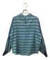 BLANC basque (ブランバスク) コットン ストライプ スタンドカラーシャツ ブルー サイズ:38：3980円