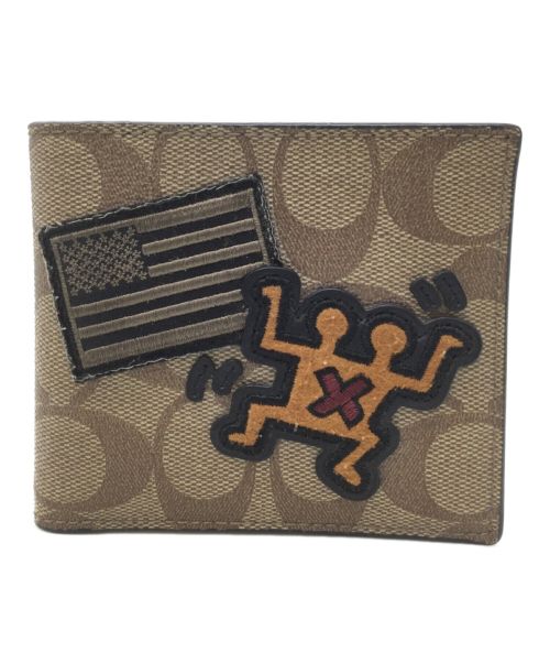 COACH（コーチ）COACH (コーチ) Keith Haring (キースヘリング) シグネチャー 2つ折り財布 グリーンの古着・服飾アイテム