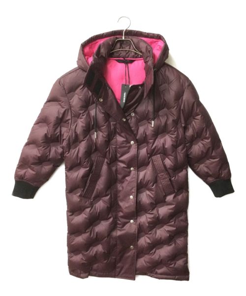 DIESEL（ディーゼル）DIESEL (ディーゼル) W-Lalla Hooded logo-quilted down jacket ワインレッド サイズ:XXS 165/76A 未使用品の古着・服飾アイテム