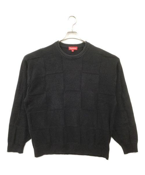 SUPREME（シュプリーム）SUPREME (シュプリーム) Tonal Checkerboard Small Box Sweater ブラック サイズ:XLの古着・服飾アイテム