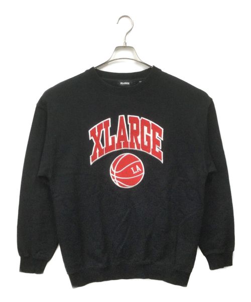 X-LARGE（エクストララージ）X-LARGE (エクストララージ) カレッジロゴ　クルーネック　スウェット ブラック サイズ:Lの古着・服飾アイテム