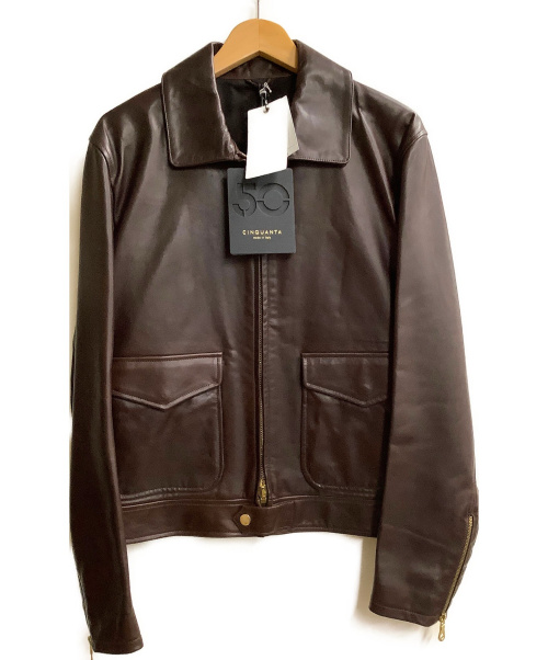 中古 古着通販 Cinquanta For Takeo Kikuchi チンクワンタ タケオ キクチ レザージャケット ブラウン サイズ 未使用品 ブランド 古着通販 トレファク公式 Trefac Fashion