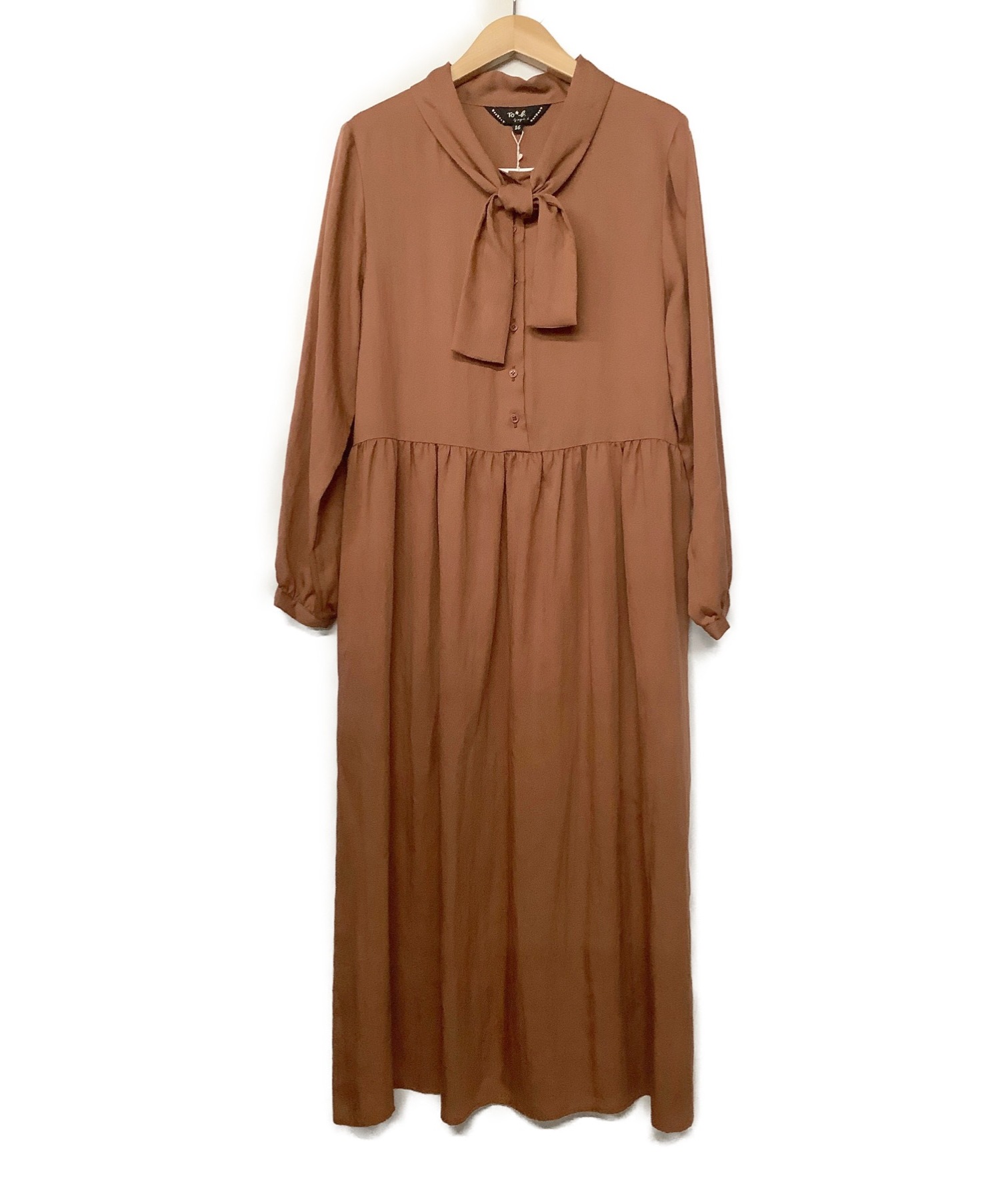 中古 古着通販 To B By Agnes B トゥービーバイアニエスベー リボンタイワンピース ブラウン サイズ 36 未使用品 ブランド 古着通販 トレファク公式 Trefac Fashion