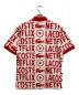 LACOSTE (ラコステ) NETFILIX (ネットフリックス) 『Lacoste x Netflix』 オーバーサイズ総柄ポロシャツ レッド サイズ:3：12800円