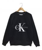 Calvin Klein Jeans（カルバンクラインジーンズ）の古着「フリーススウェットシャツ」｜ホワイト×ブラック