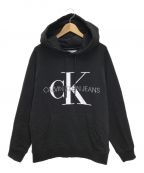 Calvin Klein（カルバンクライン）の古着「ロゴPOパーカー」｜ホワイト×ブラック
