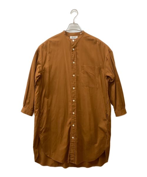 Gymphlex（ジムフレックス）Gymphlex (ジムフレックス) バンドカラーシャツワンピース ブラウン サイズ:12の古着・服飾アイテム