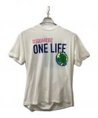 DSQUARED2ディースクエアード）の古着「Tシャツ ONE LIFE ONE PLANET」｜ホワイト