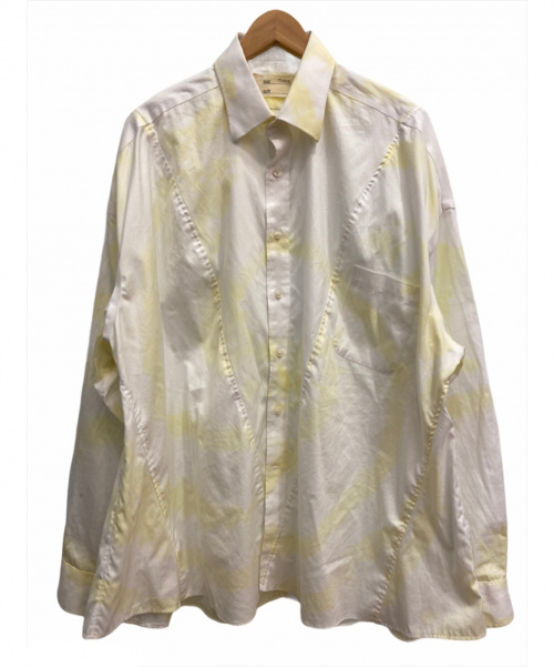 77circa（ナナナナサーカ）77circa (ナナナナサーカ) リメイクコットンシャツ ホワイト×イエロー サイズ:※表記なしの古着・服飾アイテム