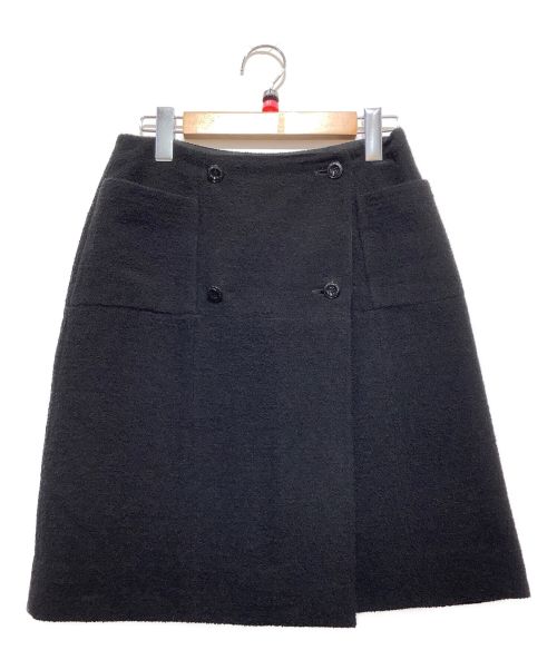 CHANEL（シャネル）CHANEL (シャネル) フロントボタンスカート ブラック サイズ:34の古着・服飾アイテム