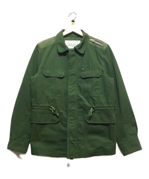 DIESEL（ディーゼル）DIESEL (ディーゼル) レザーエルボーパッチM65ジャケット グリーン サイズ:Sの古着・服飾アイテム