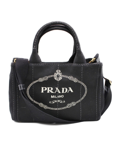 PRADA（プラダ）PRADA (プラダ) ミニカナパ/ハンドバッグ ブラック ミニカナパ 1BG439の古着・服飾アイテム