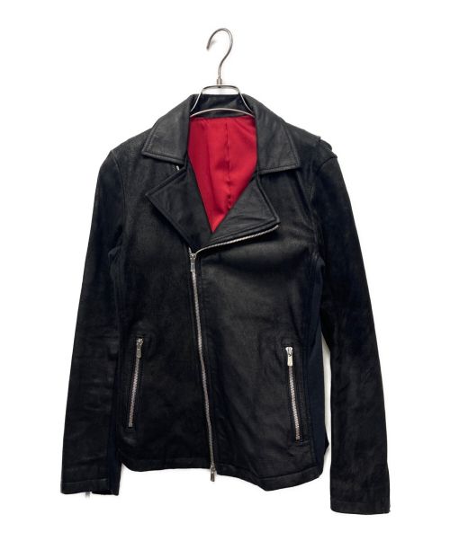 NO ID.（ノーアイディー）NO ID. (ノーアイディー) コーティングゴートスエードWライダースジャケット ブラック サイズ:1の古着・服飾アイテム