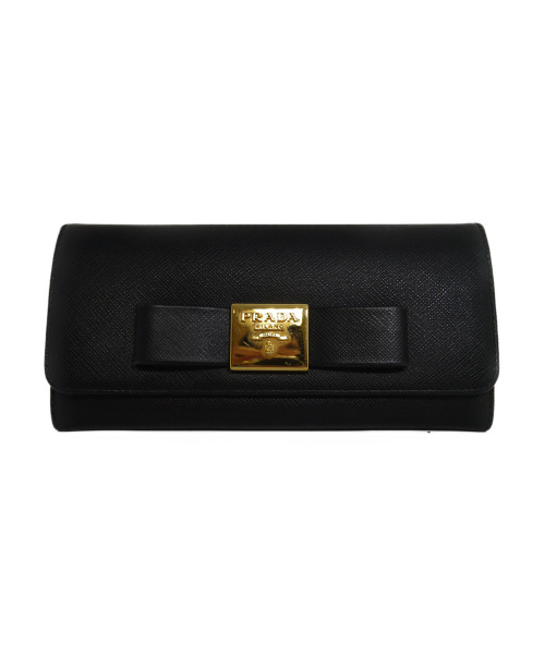 中古 古着通販 Prada プラダ 長財布 ブラック 1mh132 ブランド 古着通販 トレファク公式 Trefac Fashion