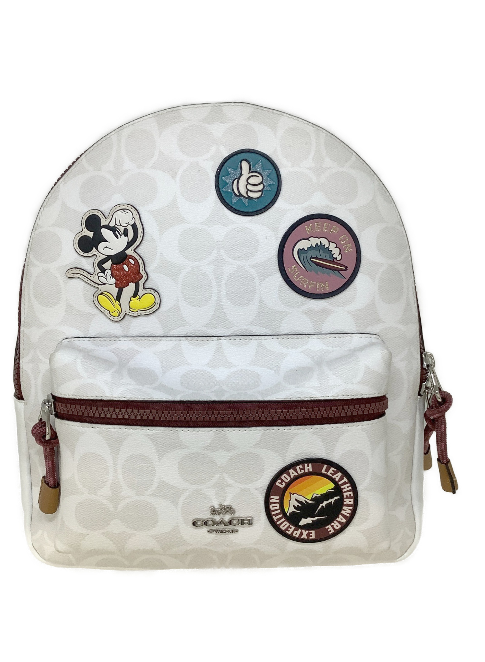 中古 古着通販 Coach Disney コーチ ディズニー ミディアムチャーリーバックパック ホワイト スポーツパッチ ミッキーマウス 3705 ブランド 古着通販 トレファク公式 Trefac Fashion