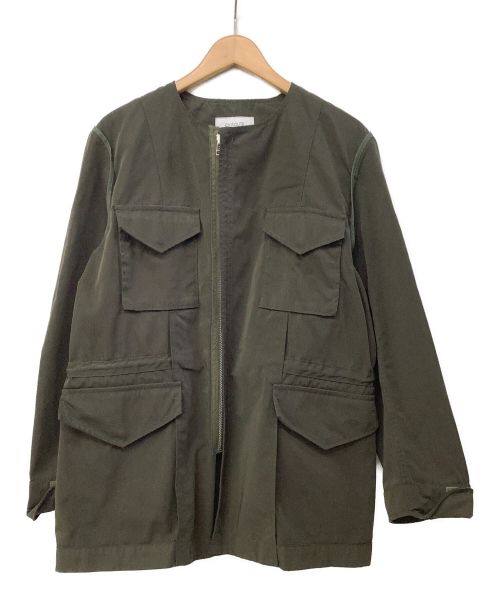 eN ROUTE（アンルート）eN ROUTE (アンルート) ノーカラーミリタリージャケット オリーブ サイズ:SIZE2の古着・服飾アイテム