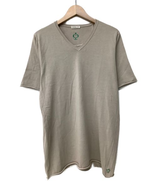 SIDE SLOPE（サイドスロープ）SIDE SLOPE (サイドスロープ) VネックニットTシャツ ブラウン サイズ:Ｌの古着・服飾アイテム