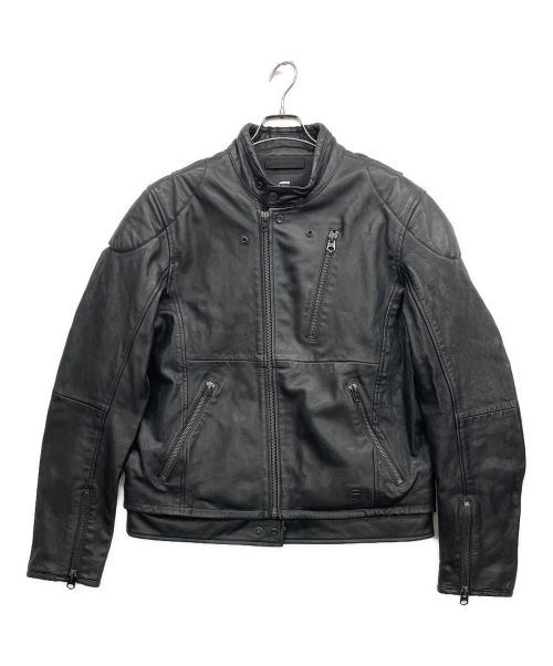 G-STAR RAW（ジースターロゥ）G-STAR RAW (ジースターロゥ) レザーライダースジャケット ブラック サイズ:L 未使用品の古着・服飾アイテム