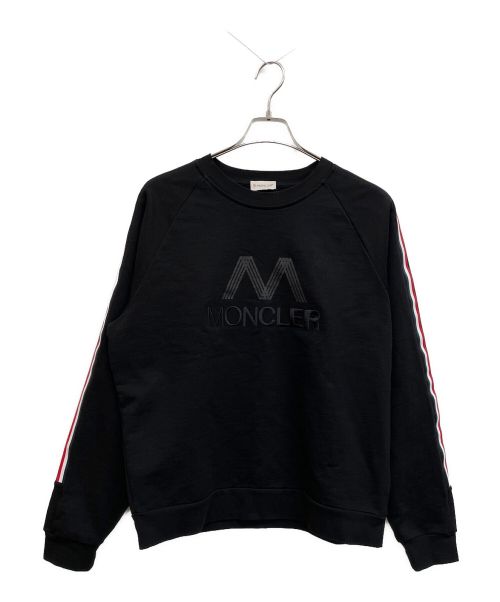 MONCLER（モンクレール）MONCLER (モンクレール) エンブロイダリー トリコロール スウェット ブラック サイズ:Mの古着・服飾アイテム