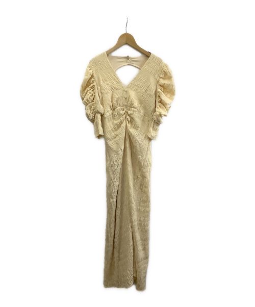 Ameri（アメリ）Ameri (アメリ) バックオープンギャザードレス イエロー サイズ:Mの古着・服飾アイテム