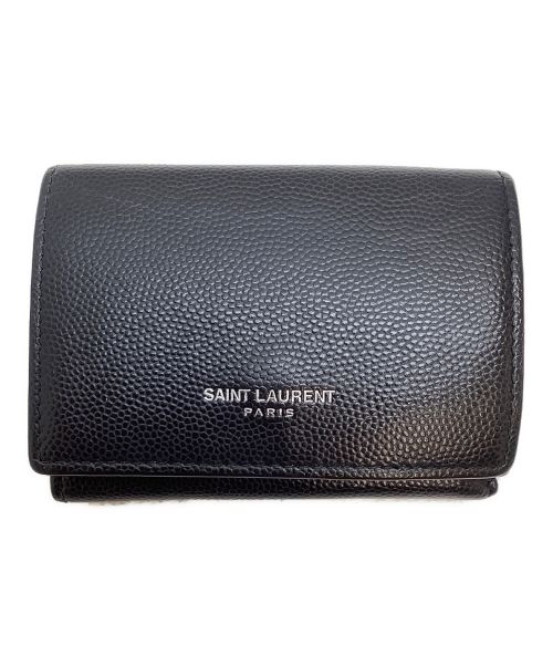 Saint Laurent Paris（サンローランパリ）Saint Laurent Paris (サンローランパリ) 3つ折り財布 ブラックの古着・服飾アイテム