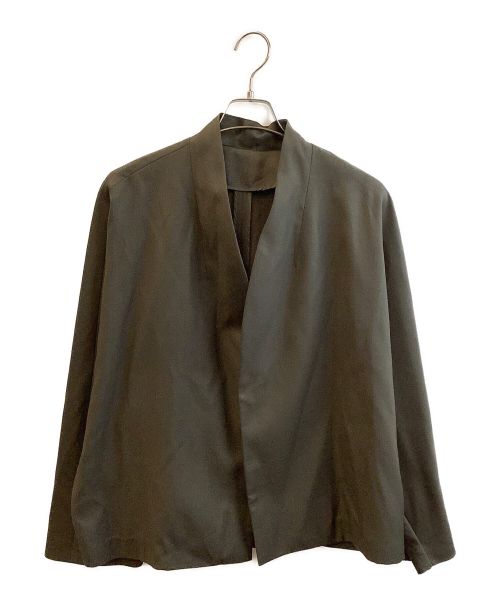 Lui's（ルイス）Lui's (ルイス) ノーカラーテーラードジャケット ブラウン サイズ:Mの古着・服飾アイテム
