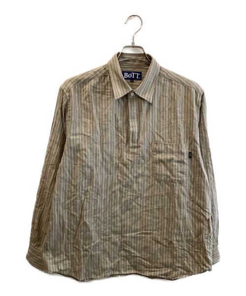 BoTT（ボット）BoTT (ボット) ハーフボタンシャツ ブラウン サイズ:Lの古着・服飾アイテム
