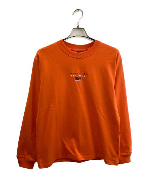 AVIREX（アヴィレックス）AVIREX (アヴィレックス) 長袖カットソー オレンジ サイズ:M 未使用品の古着・服飾アイテム