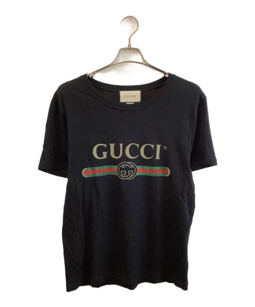 GUCCI（グッチ）GUCCI (グッチ) ロゴTシャツ ブラック サイズ:XSの古着・服飾アイテム