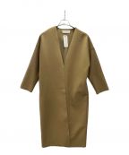 chocol raffine robeショコラフィネローブ）の古着「ノーカラーロングコート」｜ベージュ