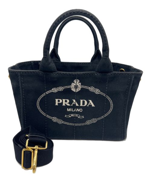 PRADA（プラダ）PRADA (プラダ) カナパ2WAYハンドバッグ ブラックの古着・服飾アイテム
