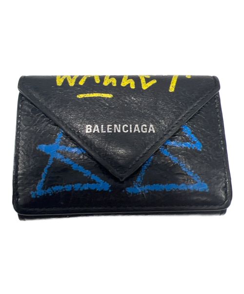 BALENCIAGA（バレンシアガ）BALENCIAGA (バレンシアガ) ペーパーミニウォレット ブラックの古着・服飾アイテム