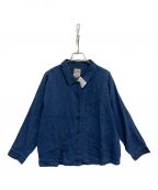 Samansa Mos2サマンサモスモス）の古着「ヘンプ綿インディゴ染めシャツジャケット」｜ブルー