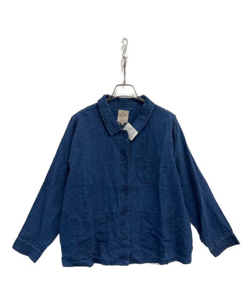 Samansa Mos2（サマンサモスモス）Samansa Mos2 (サマンサモスモス) ヘンプ綿インディゴ染めシャツジャケット ブルー サイズ:F 未使用品の古着・服飾アイテム