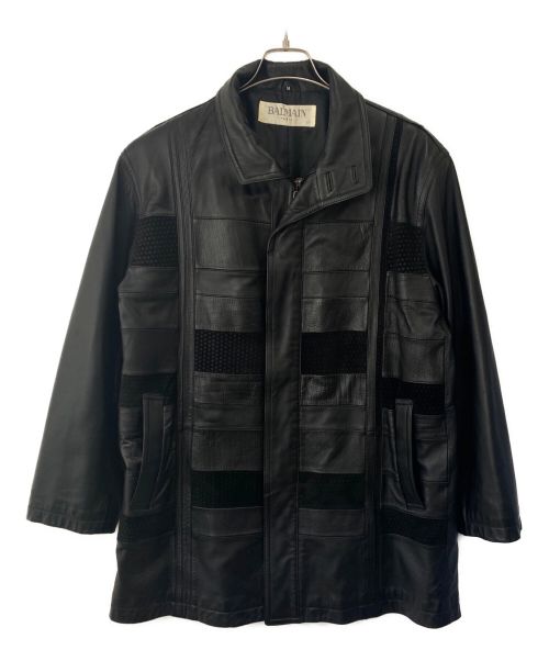 BALMAIN（バルマン）BALMAIN (バルマン) レザーコート ブラック サイズ:Mの古着・服飾アイテム