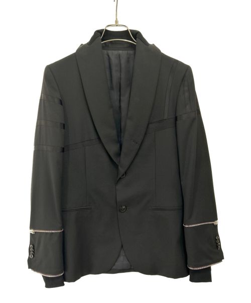 PAUL SMITH（ポールスミス）PAUL SMITH (ポールスミス) ジップデザインテーラードジャケット ブラック サイズ:Lの古着・服飾アイテム