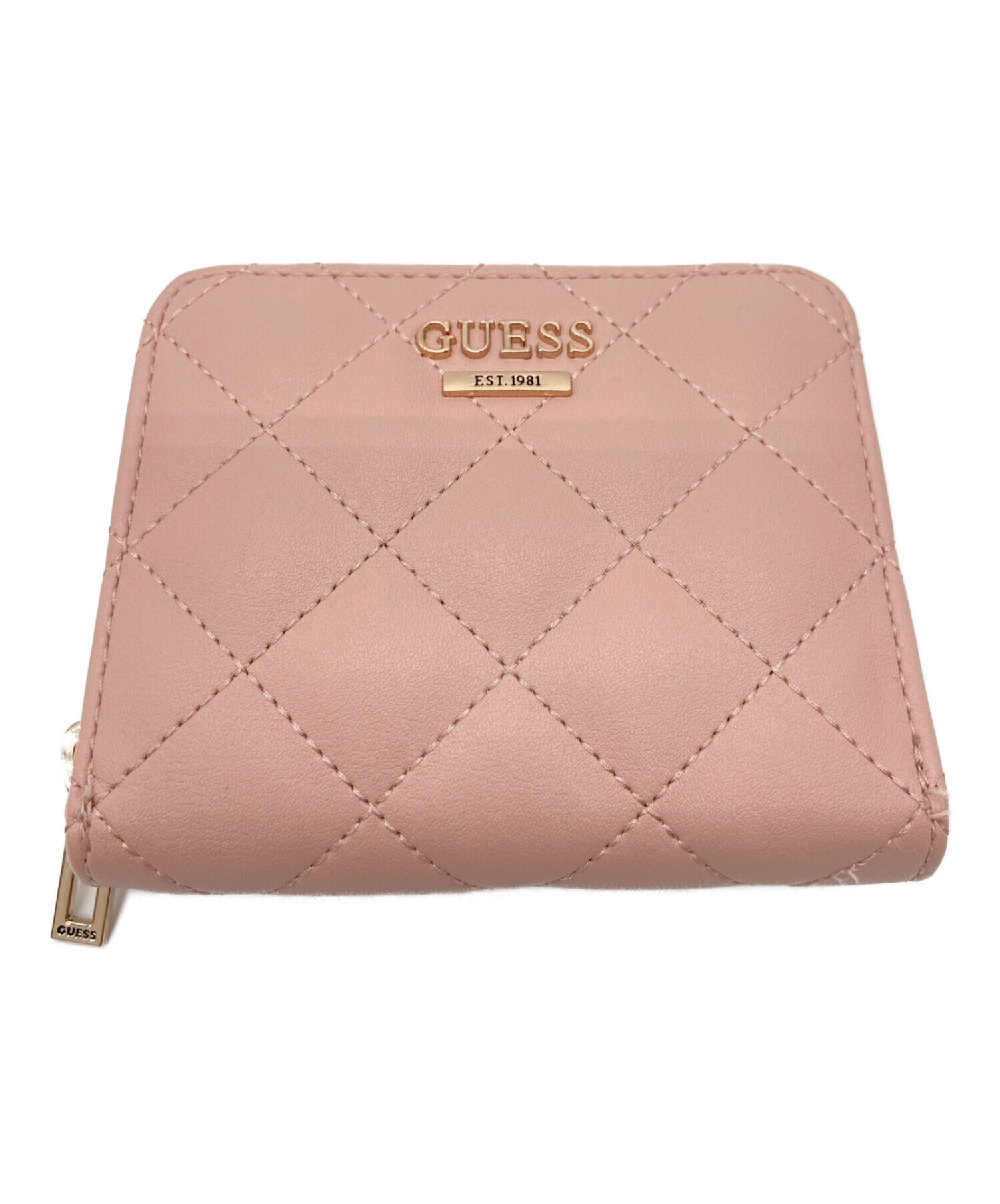 GUESS (ゲス) ラウンドファスナーコンパクト財布 ピンク