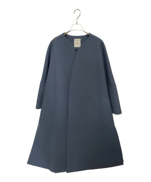 ebure（エブール）EBURE (エブール) ウールボンディングコート ブルー サイズ:36の古着・服飾アイテム