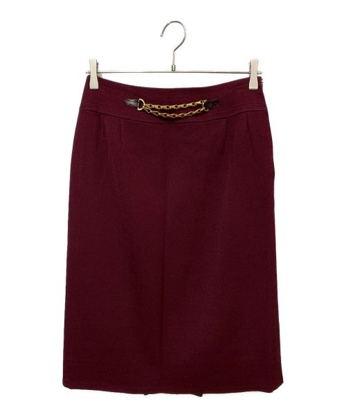 CELINE（セリーヌ）CELINE (セリーヌ) 古着ウールスカート パープル サイズ:Mの古着・服飾アイテム