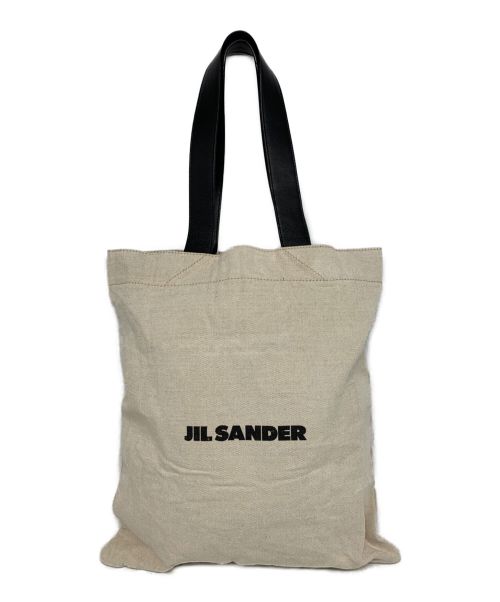JIL SANDER（ジルサンダー）JIL SANDER (ジルサンダー) キャンバストートバッグ アイボリー×ブラックの古着・服飾アイテム