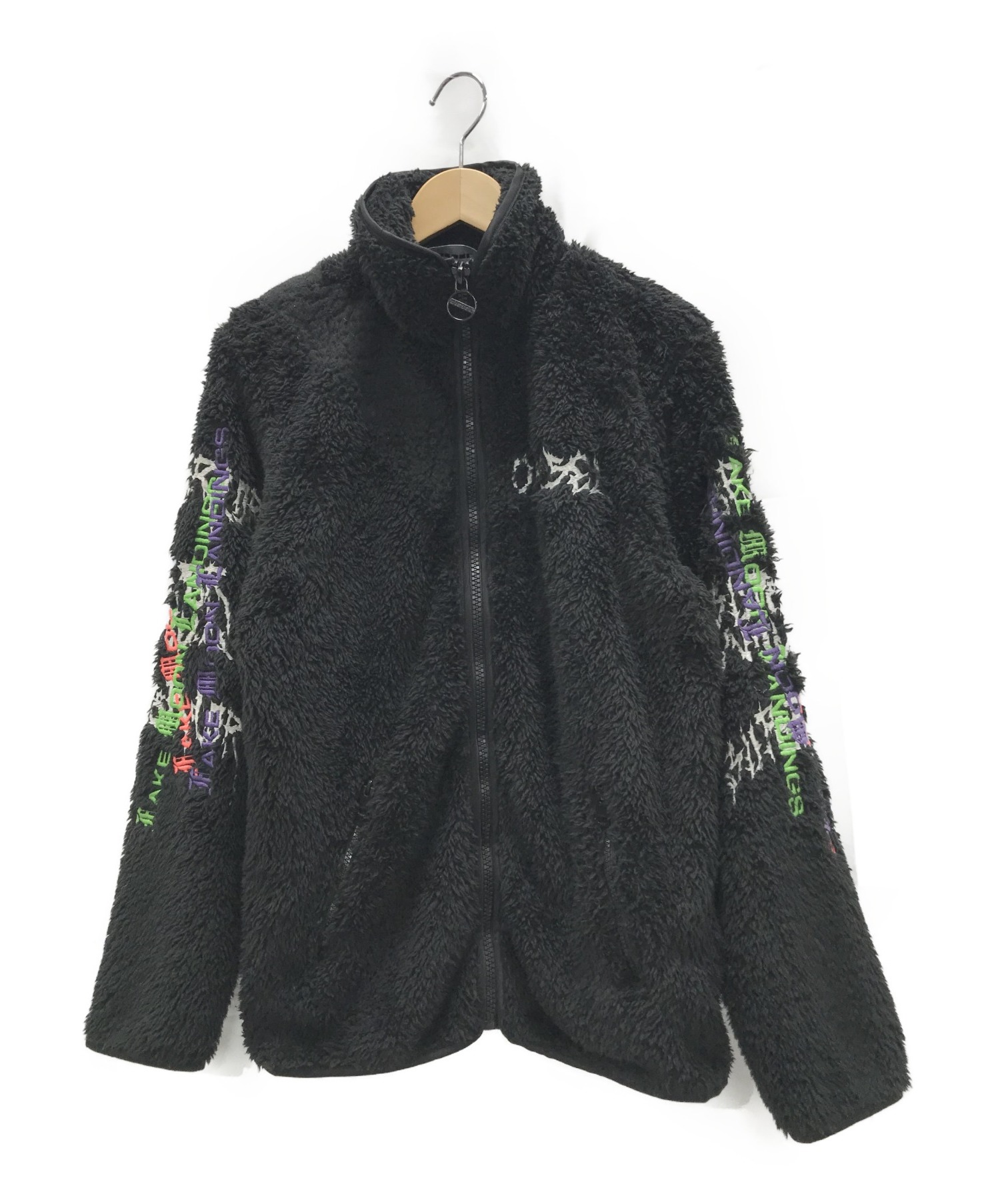 DIESEL (ディーゼル) カオス刺繍ボアフリースジャケット ブラック サイズ:XS