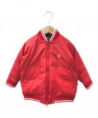 FRED PERRY（）の古着「KIDS DOWN BOMBER NECK JACKET/ダウンジャケット」｜レッド×ホワイト