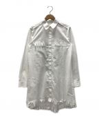 MM6 Maison Margielaエムエムシックス メゾンマルジェラ）の古着「ミニシャツドレス フリンジディテール付き」｜ホワイト